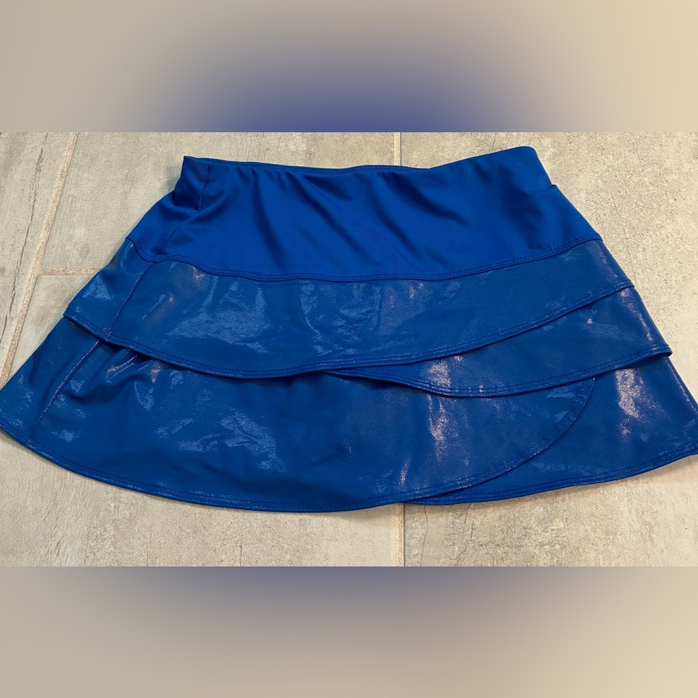 Lucky in Love Wet Scalloped Vibrant Blue Skort-XS-NWT-2025-Very short-Fast ship